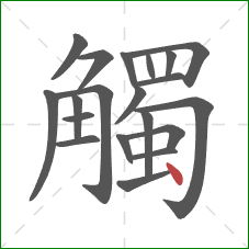 觸的笔顺第20画：点
