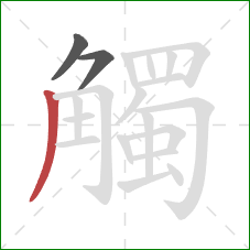 觸的笔顺第3画：撇