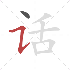 话的笔顺第2画：横折提