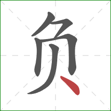 负的笔顺第6画：点