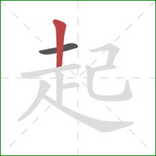 起的笔顺第2画：竖