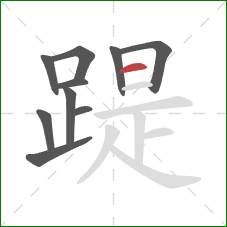 踶的笔顺第10画：横