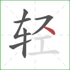 轻的笔顺第6画：点
