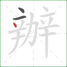 辦的笔顺第3画:点 辦的笔顺第3画:点