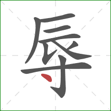 辱的笔顺第10画：点