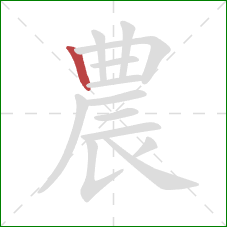 農的笔顺第1画：竖