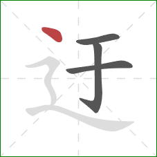 迂的笔顺第4画：点