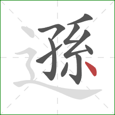 遜的笔顺第10画：点