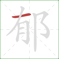 郁的笔顺第1画：横