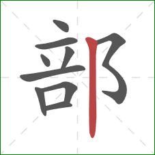 部的笔顺第10画：竖