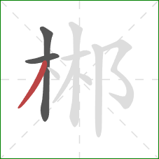 郴的笔顺第3画：撇