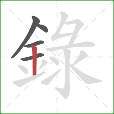 錄的笔顺第5画：竖