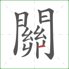 關的笔顺第19画：横