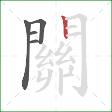 關的笔顺第5画：竖