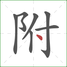 附的笔顺第7画：点