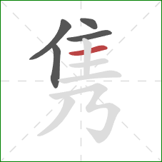 隽的笔顺第5画：横