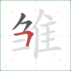 雏的笔顺第3画：横折