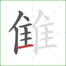 雔的笔顺第8画：横