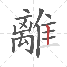 離的笔顺第17画：竖