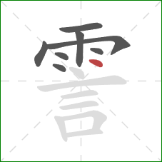 霅的笔顺第8画：点