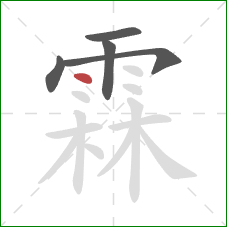 霖的笔顺第5画：点
