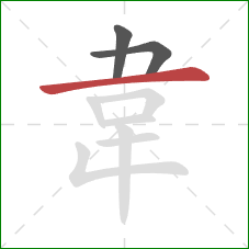 韋的笔顺第3画：横