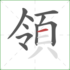 領的笔顺第10画：横