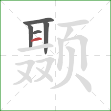 颞的笔顺第5画：横