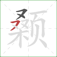 颡的笔顺第3画：横撇