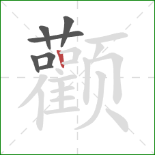 颧的笔顺第7画：竖