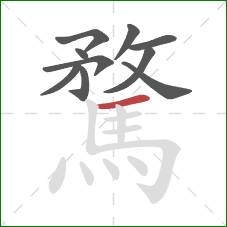 騖的笔顺第10画:横 騖的笔顺第10画:横