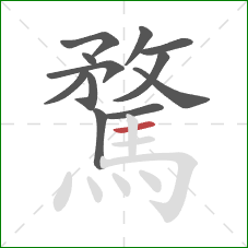 騖的笔顺第12画:横 騖的笔顺第12画:横