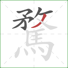 騖的笔顺第8画:撇 騖的笔顺第8画:撇