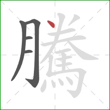 騰的笔顺第5画：点