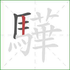 驊的笔顺第5画：竖