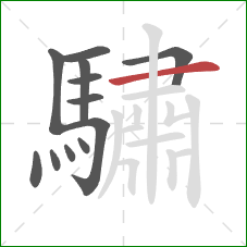 驌的笔顺第12画：横