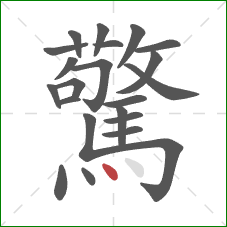 驚的笔顺第22画：点