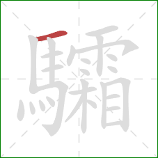 驦的笔顺第1画:横 驦的笔顺第1画:横