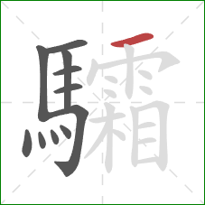 驦的笔顺第11画:横 驦的笔顺第11画:横