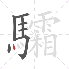 驦的笔顺第8画:点 驦的笔顺第8画:点