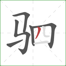 驷的笔顺第6画：撇