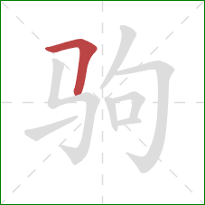 驹的笔顺第1画：横折