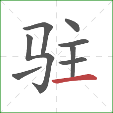 驻的笔顺第8画：横