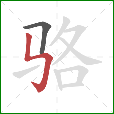 骆的笔顺第2画：竖折折钩