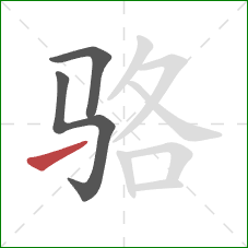 骆的笔顺第3画：提