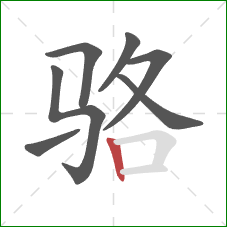 骆的笔顺第7画：竖