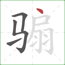 骟的笔顺第4画：点