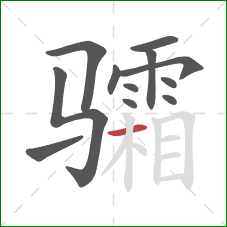 骦的笔顺第12画：横