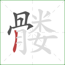 髅的笔顺第6画：竖