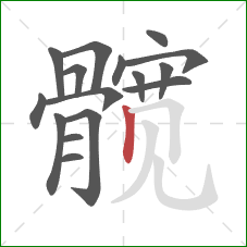 髋的笔顺第16画：竖